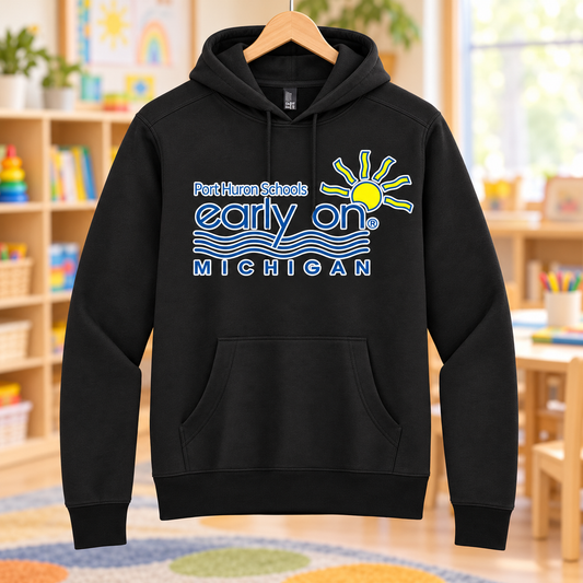 DT1101 Black with printed Early On Michigan logo in a classroom