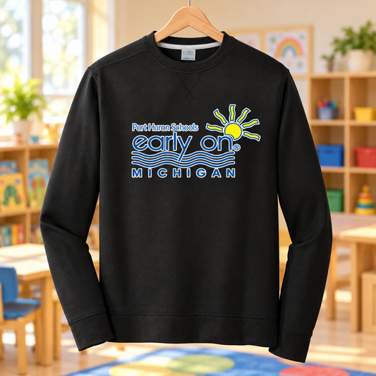PC590 Black with printed Early On Michigan logo in a classroom