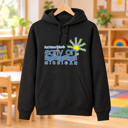 ST254 Black with printed Early On Michigan logo in a classroom