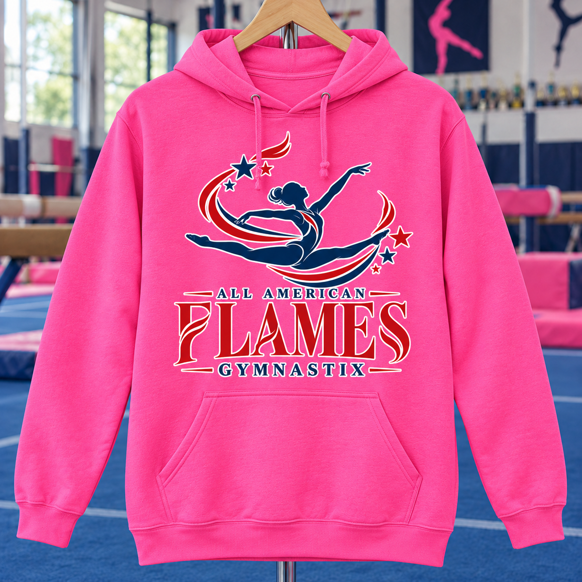 PC78H | Neon Pink | Stars in Motion | All American Flames Gymnastix