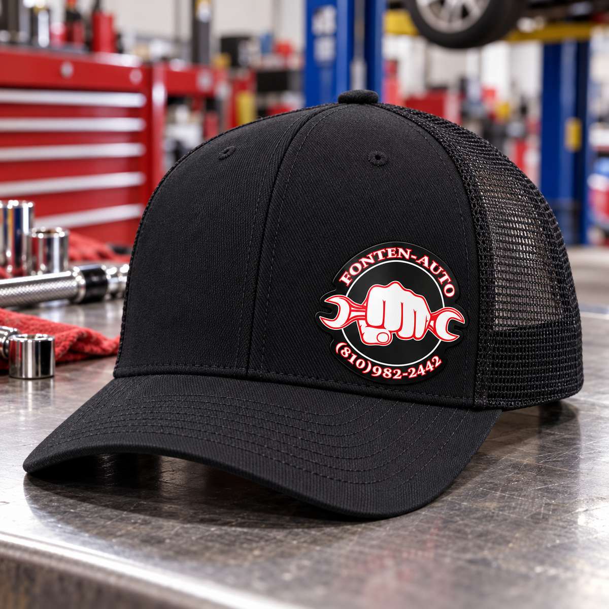 Fonten-Auto C402-left — branded auto-shop mockup