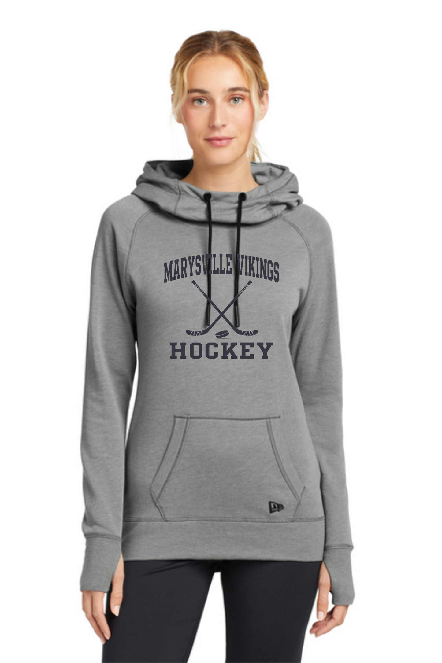 MV-LADIES New Era® LNEA510 Tri-Blend Fleece Pullover Hoodie