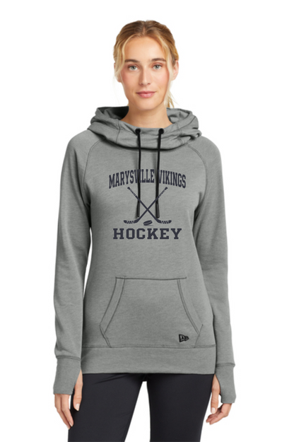 MV-LADIES New Era® LNEA510 Tri-Blend Fleece Pullover Hoodie