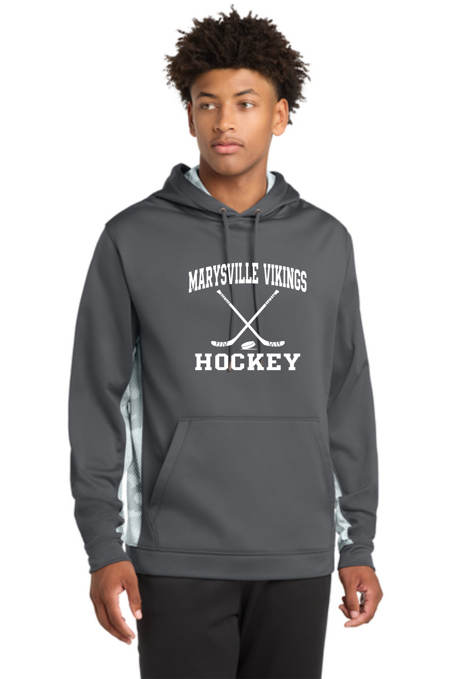 MV-ST239 Sport-Tek® Sport-Wick® CamoHex Fleece Colorblock Hooded Pullover