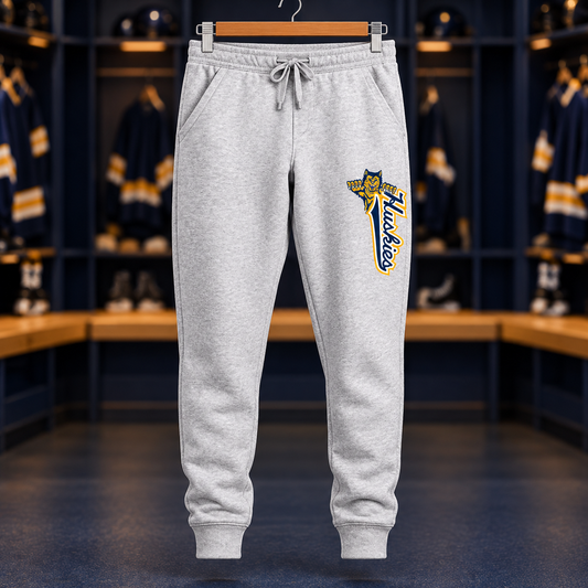 Northern Hockey · Drive Fleece Joggers — Huskies leg print — Athletic Heather digital mockup
