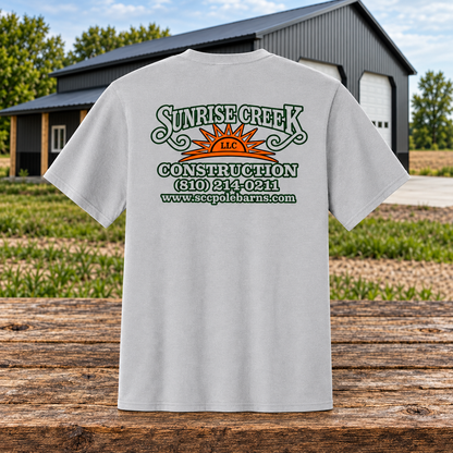 Sunrise Creek — PC43 — Silver — Back — barn and timber mockup
