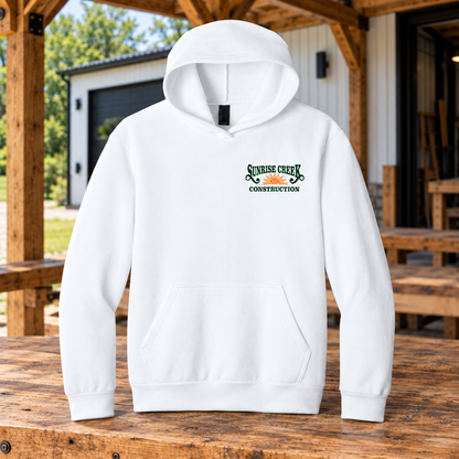 Sunrise Creek — PC68H — White — Front — barn and timber mockup