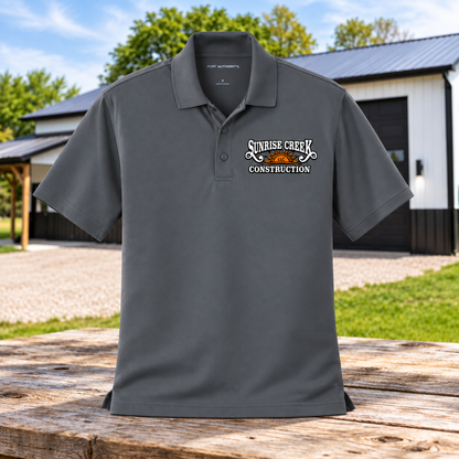 Sunrise Creek — K110 — Graphite — Front — barn and timber mockup