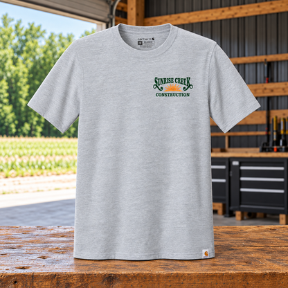 Sunrise Creek — CT106020 — Heather Grey — Front — barn and timber mockup