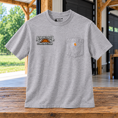 Sunrise Creek — CTK87 — Heather Grey — Front — barn and timber mockup