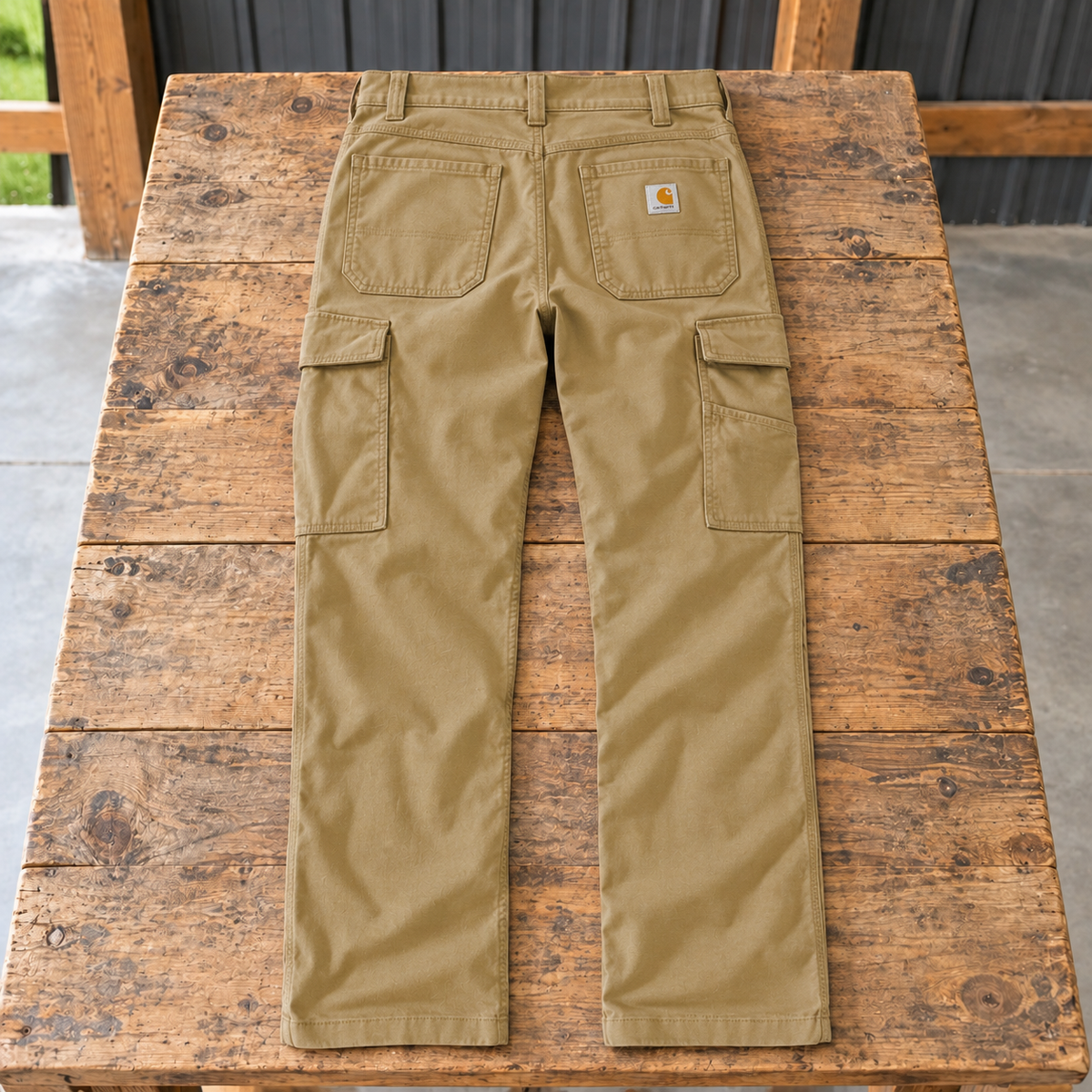 Sunrise Creek — CT103574 — Dark Khaki — Back — barn and timber mockup