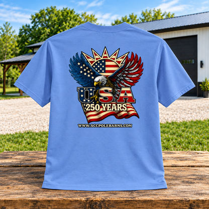 Sunrise Creek — PC55 — Carolina Blue — Back — barn and timber mockup