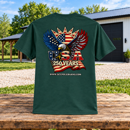 Sunrise Creek — PC55 — Dark Green — Back — barn and timber mockup