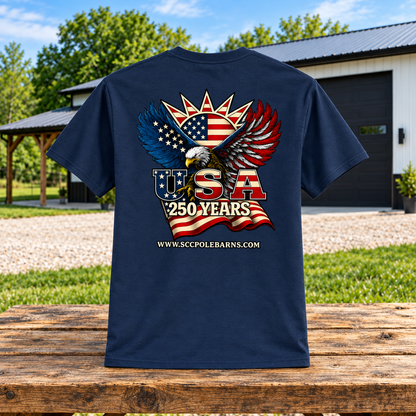 Sunrise Creek — PC55 — True Navy — Back — barn and timber mockup