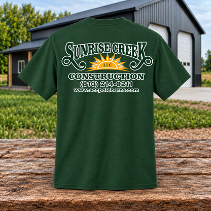 Sunrise Creek 29M — Forest Green — Back — barn and timber product mockup