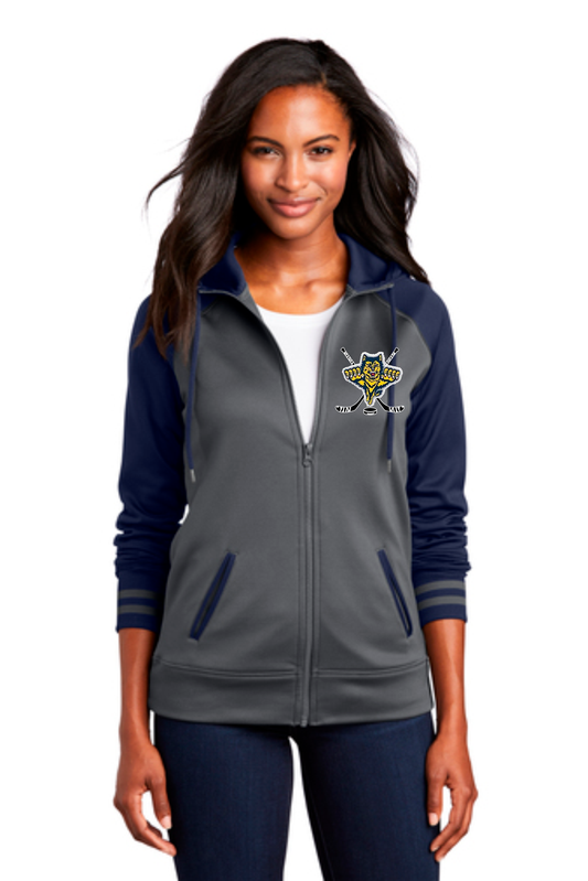 LADIES Sport-Tek® Sport-Wick® Varsity Fleece Full-Zip Hooded Jacket