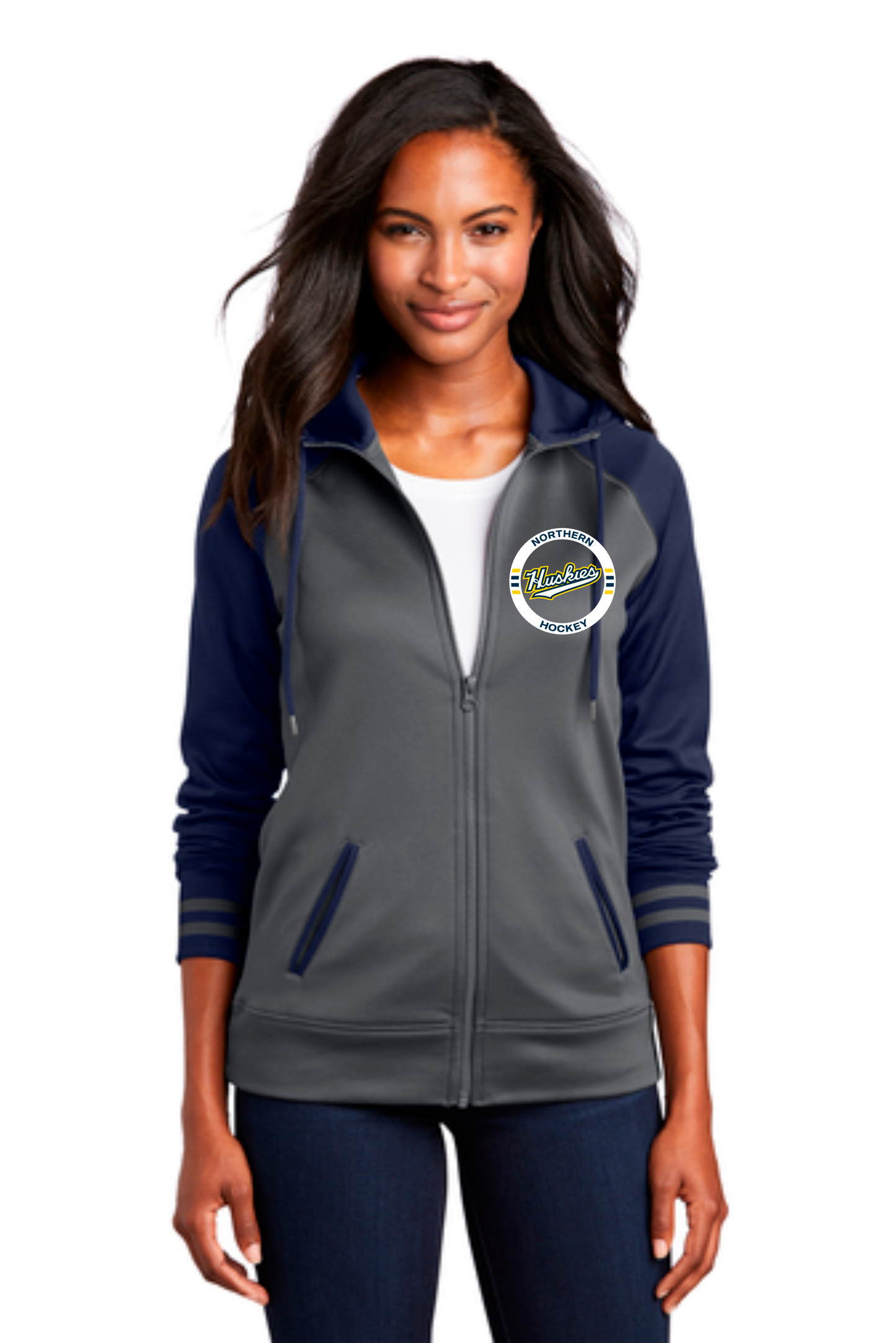 LADIES Sport-Tek® Sport-Wick® Varsity Fleece Full-Zip Hooded Jacket