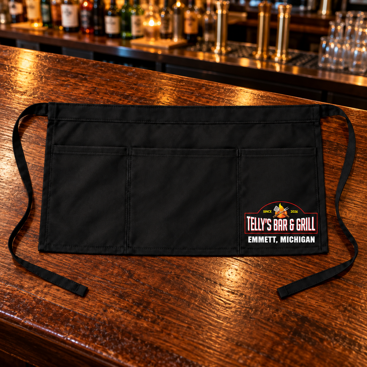 Black | Front | With Emmett, Michigan | Telly's A515-front on a wood bar top