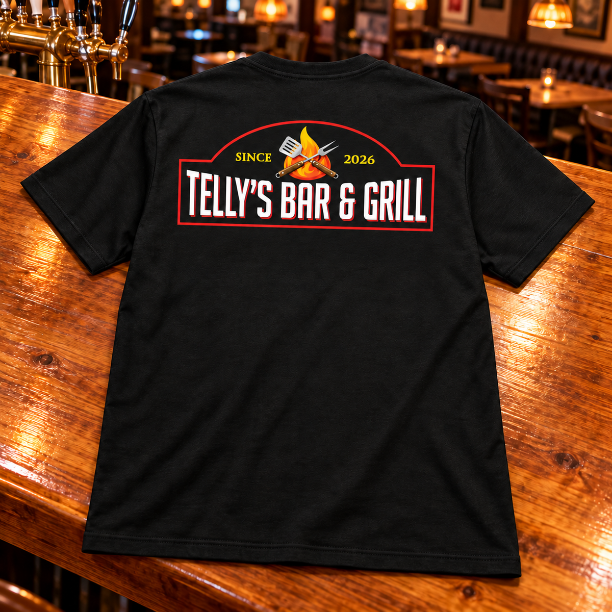 Black | Back | Original | Telly's PC55-classic-back on a wood bar top