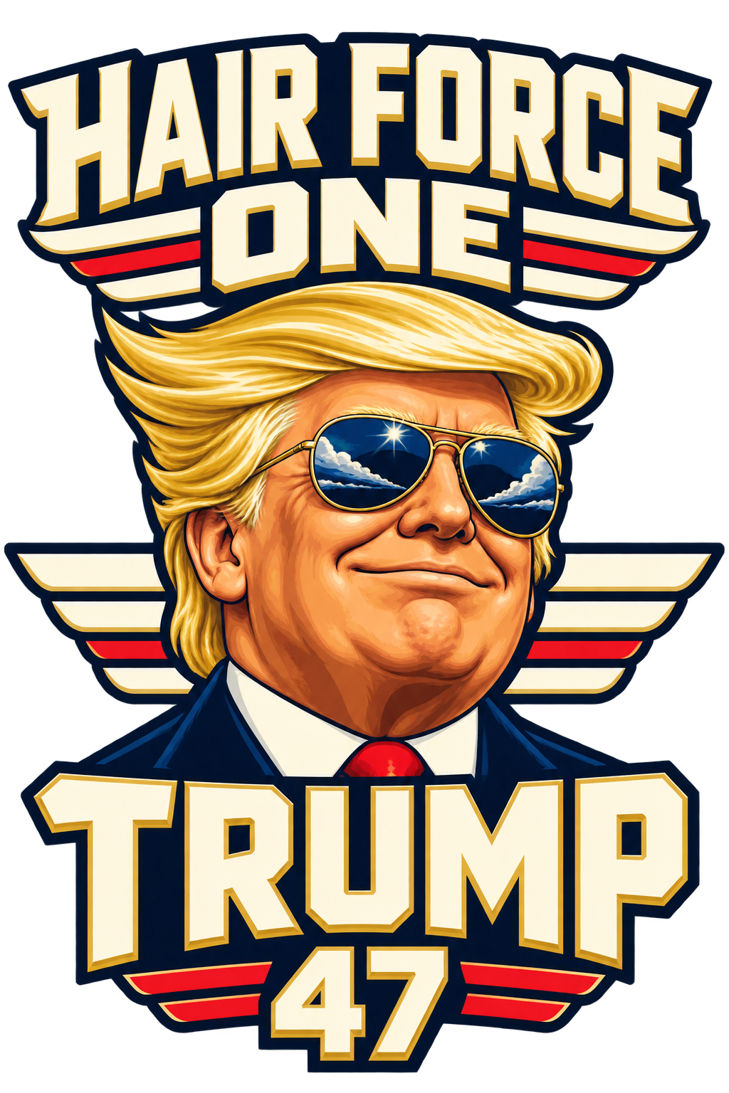 Hair Force One original print artwork