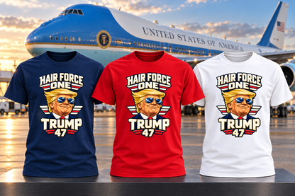 Hair Force One — illustrative scenic product mockup