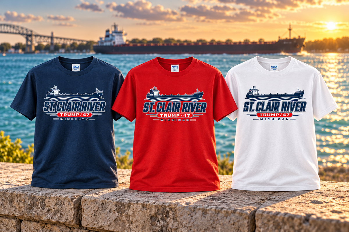 St. Clair River Current — illustrative scenic product mockup
